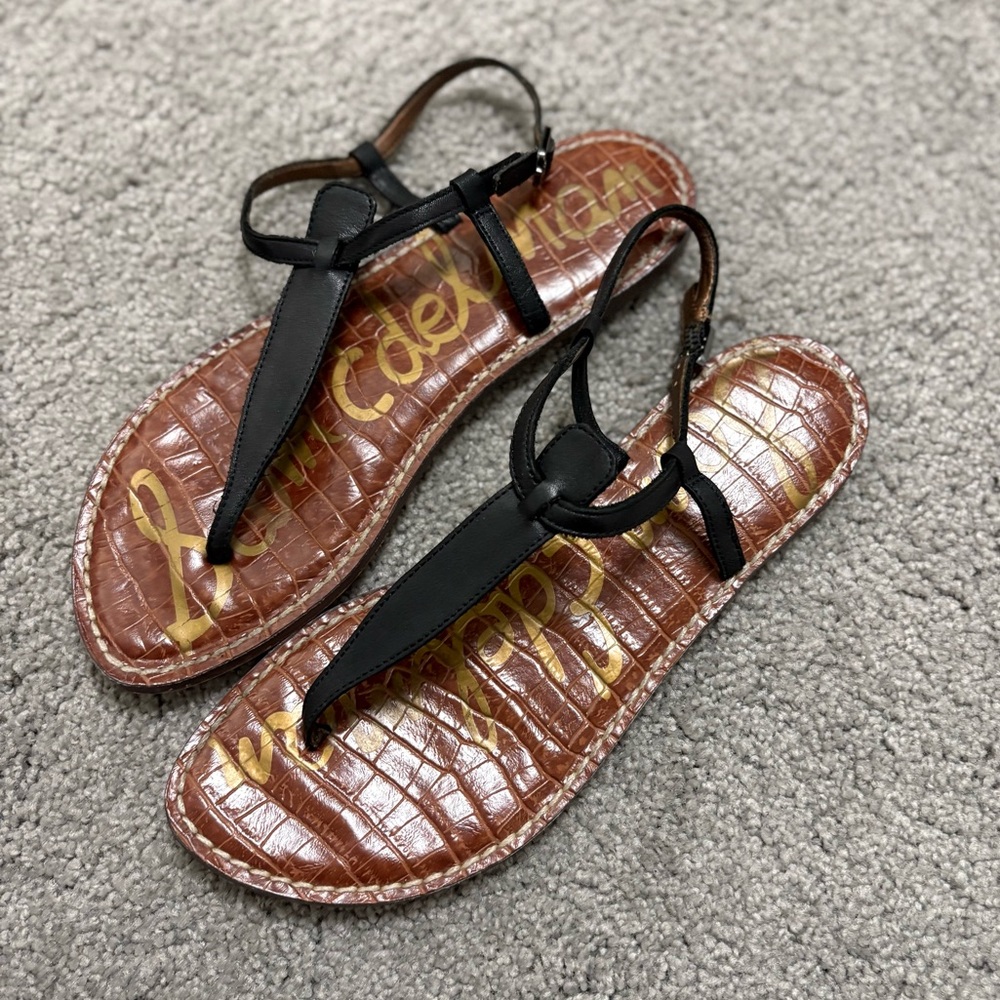 Sam Edelman Gigi Thong T- Strap Sandal - Black - Size 7.5 - Picture 2 of 9